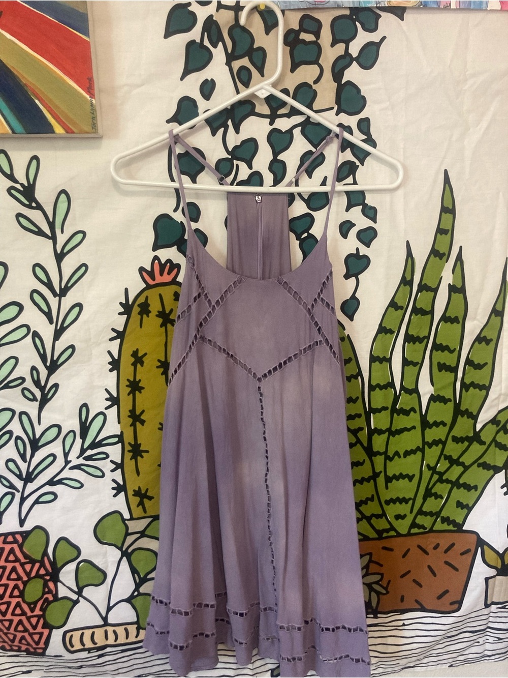 Lulu's Lavender Spaghetti-Strap Mini Dress